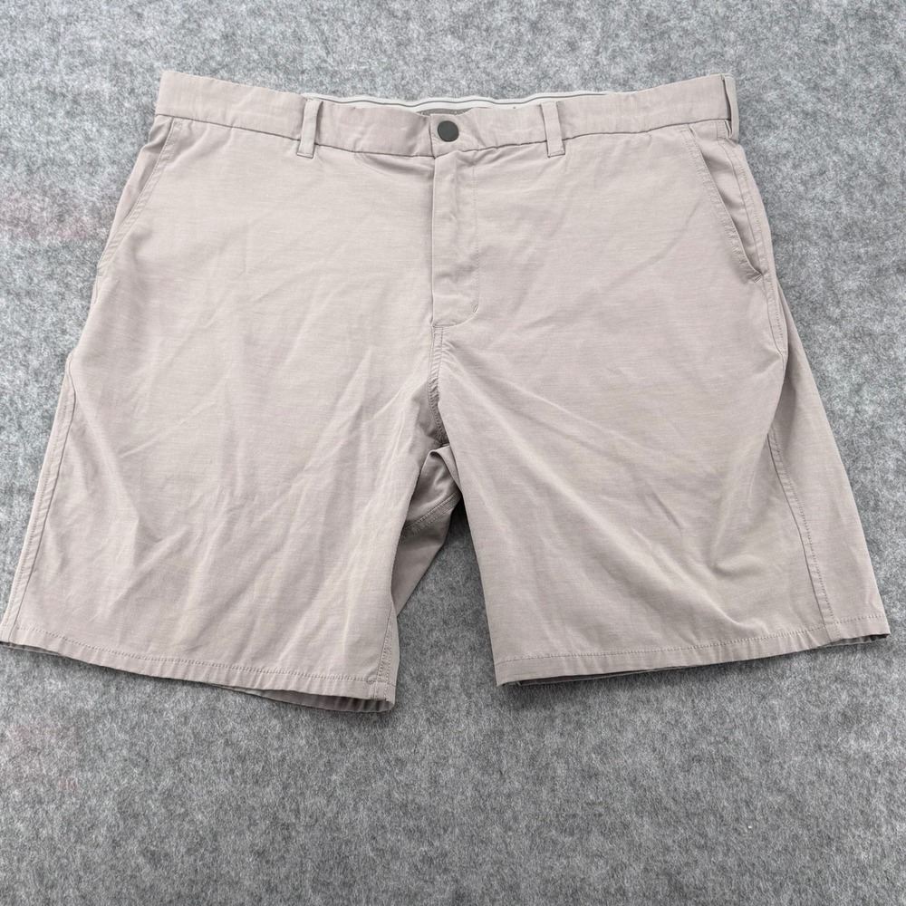Mott & Bow Mens Everyday Chino Shorts Khaki Tan Stretch Cotton Size 38